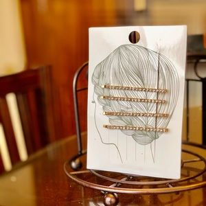 Diamond Studded Gold Hairclips